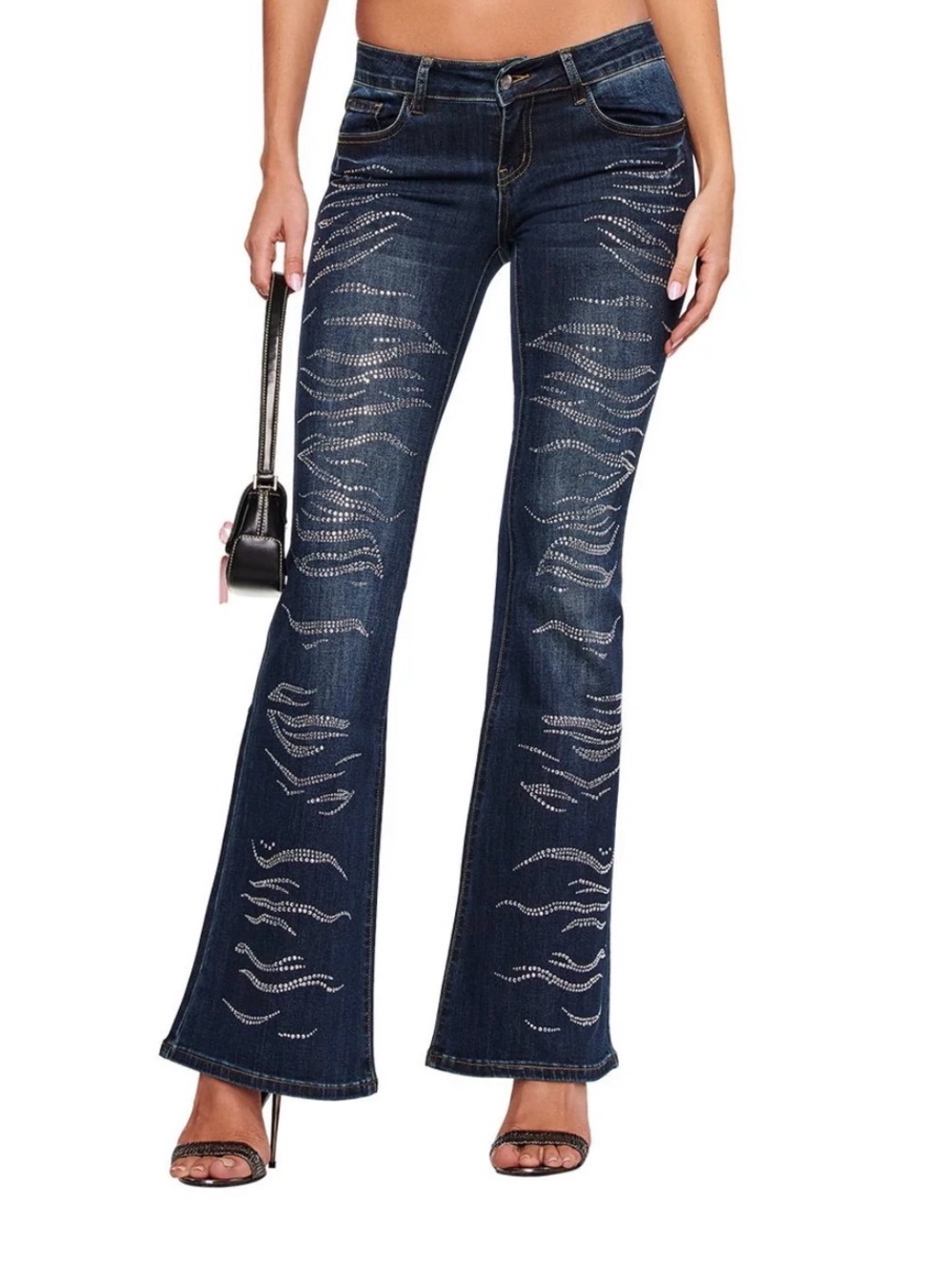 I AM GIA Embellished Flare Jeans - Women